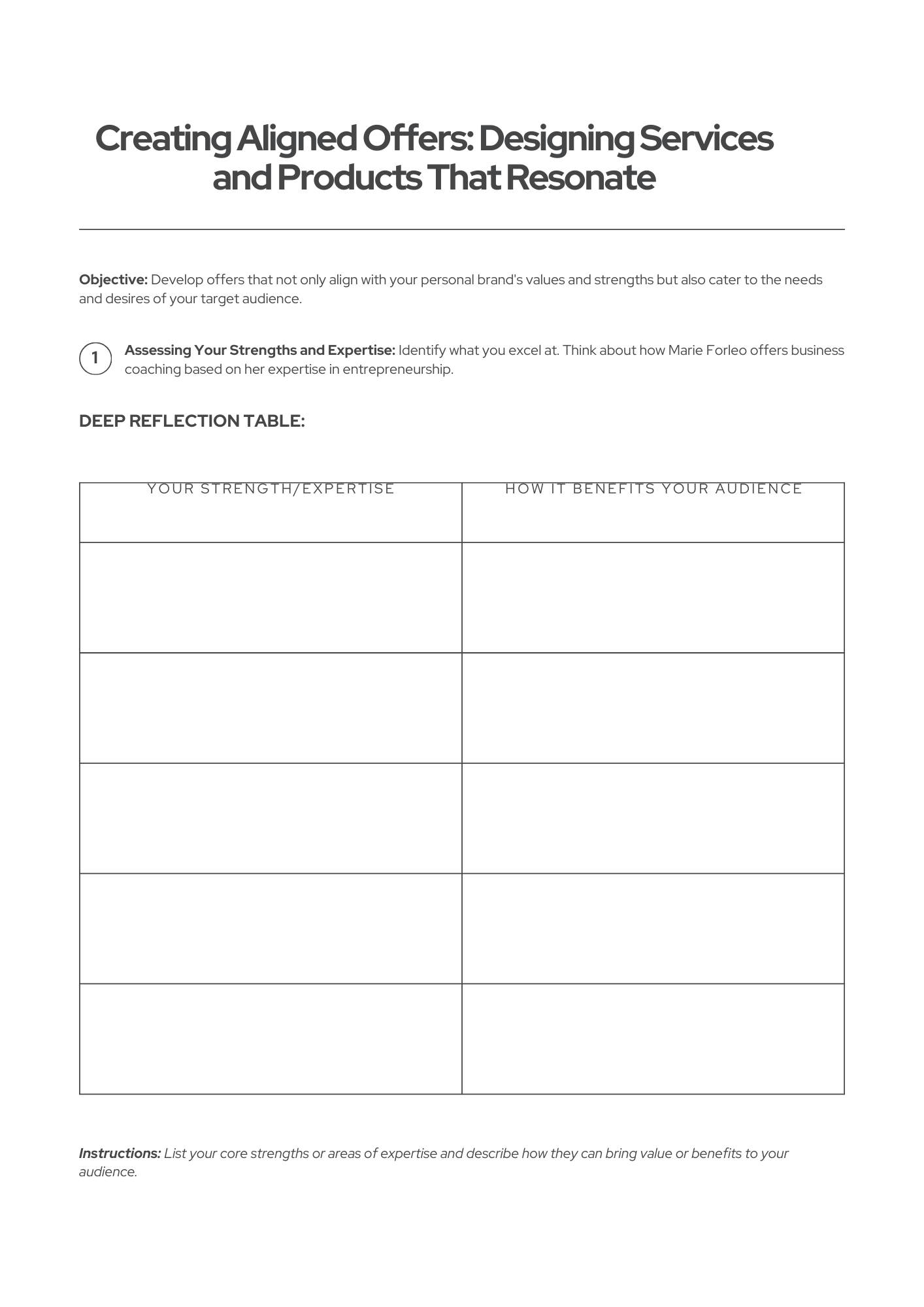 Branding Worksheets For Your Business