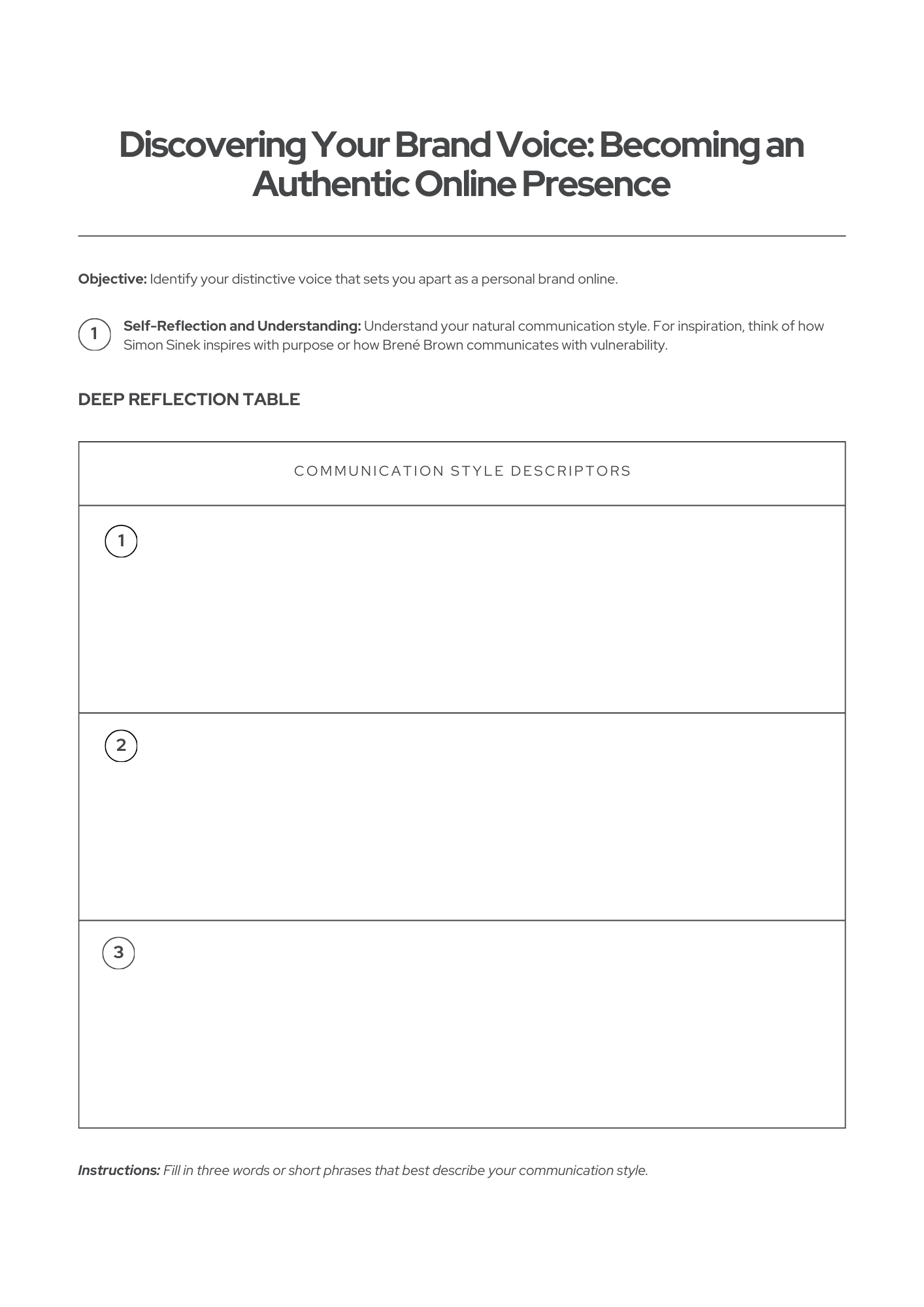 Branding Worksheets For Your Business